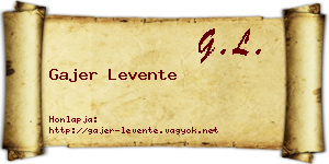 Gajer Levente névjegykártya